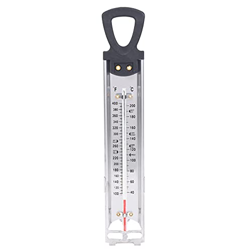 Thermometer für Zucker/Gelee/Frittierung, Edelstahl, mit Topfbefestigung und Temperaturanleitung von Duendhd