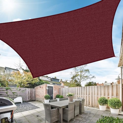 Duerer Sonnensegel 3.6x4.8m Rechteckig Sonnenschutz Garten Balkon und Terrasse, 95% UV Schutz, 185g/m² hoch Dichte Gewebe wasserdurchlässig für Patio, Pergola Hinterhofa, Außenbereich-Terrakotta Farbe von Duerer