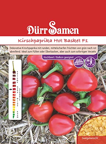 Paprikasamen Kirschpaprika Samen Hot Basket F1 Roter Paprika Mittelscharf ca 10 Korn Saatgut Garten Hochbeet Balkon Kübel Dürr Samen Paprikasamen Kirschpaprika Samen Hot Basket F1 Roter Paprika Mittelscharf ca 10 Korn Saatgut Garten Hochbeet Balkon Kübel Dürr Samen von Dürr-Samen