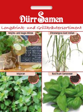 Longdrink und Grillkräutersortiment Samen 4 Keimschutzpackungen ca 50 korn Küchenkräuter Kräutersamen Saatgut Balkon Garten Hochbeet Kübel Dürr Samen von Dürr-Samen