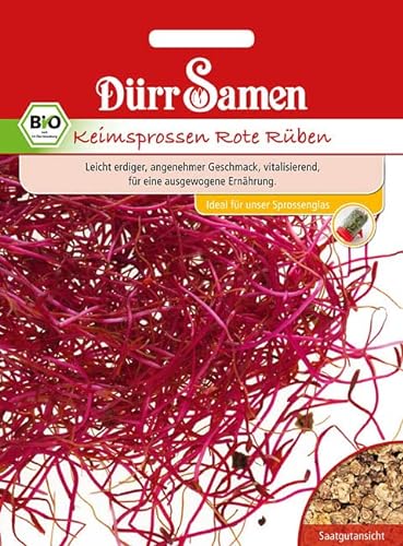 Bio Keimsprossen vers Sorten Alfalfa Radies Brokkoli Weizen Rauke Linsen Zwiebel (Rote Rübe) von Dürr