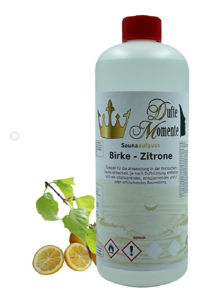 Dufte Momente Sauna-Aufgussset Birke-Zitrone 1 Liter (1-tlg) naturreine ätherische Öle, vegan, ohne Tierversuche von Dufte Momente