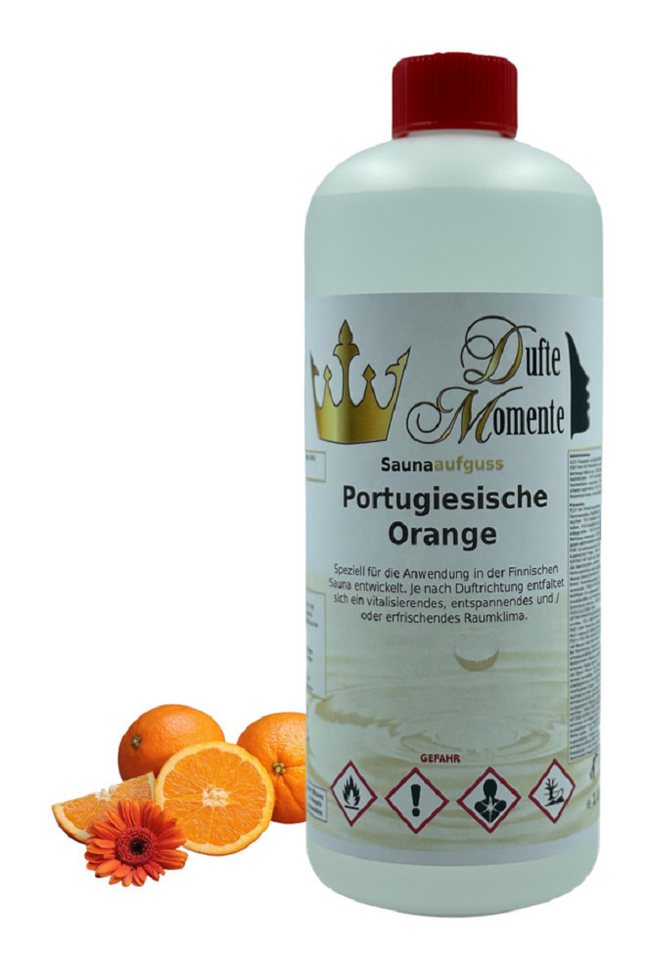 Dufte Momente Sauna-Aufgussset Saunaduft Portugiesische Orange 1 Liter (1-tlg) naturreine ätherische Öle, vegan, ohne Tierversuche von Dufte Momente