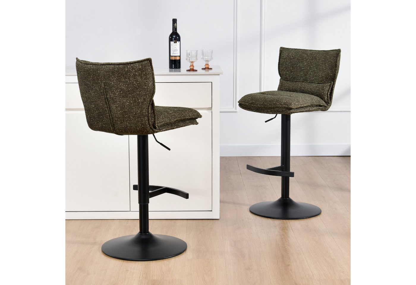 Duhome Barhocker (5501A1), 2er Set, Barstuhl Drehbar aus Bouclé von Duhome