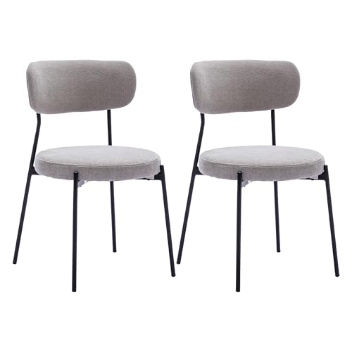 Duhome Esszimmerstühle Küchenstuhl 2er Set Polsterstuhl Wohnzimmerstuhl aus Boucle Polsterstoff und Metallbeine, Grau Duhome Esszimmerstühle Küchenstuhl 2er Set Polsterstuhl Wohnzimmerstuhl aus Boucle Polsterstoff und Metallbeine, Grau von Duhome