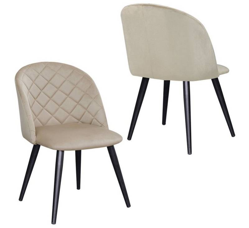 Duhome Esszimmerstuhl, 2er Set Esszimmerstuhl aus Stoff Samt Stuhl Retro Design Polsterstuhl von Duhome