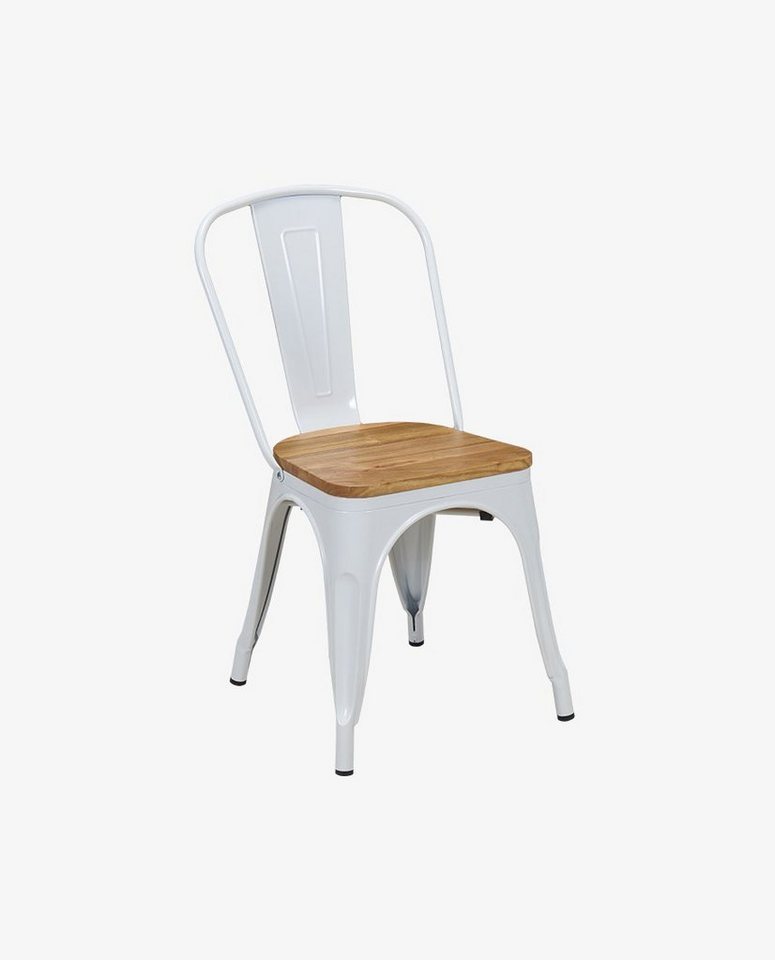 Duhome Esszimmerstuhl, Küchenstuhl Stuhl Esszimmerstuhl aus METALL Sitzfläche aus Holz stapelbar von Duhome