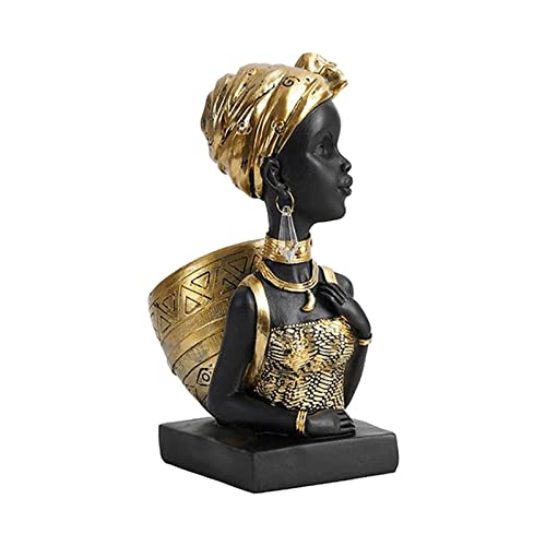 Duiaynke Harz Afrikanische Statue Schwarze Frau Büste Kreativität Design Home Office Dekoration Afrikanische Kultur Geschenk Sammlung von Duiaynke