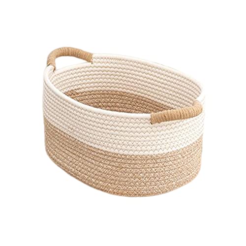 Duiaynke Tragbarer Aufbewahrungskorb aus Polyester-Seil, faltbar, faltbar, für Küche, Kleinteile, Snacks, Schlüssel, Bücher, Handtücher, Spielzeug (33 x 24 x 18 cm) von Duiaynke