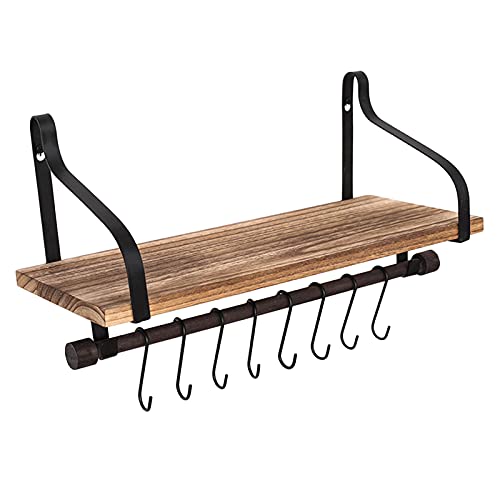 Duiaynke Wandmontiertes schwimmendes Gestell, 8 bewegliche Haken zum Aufhängen, Tassen, Utensilien, Töpfe, Pfannen, Schürzen, Restaurant-Zubehör Duiaynke Wandmontiertes schwimmendes Gestell, 8 bewegliche Haken zum Aufhängen, Tassen, Utensilien, Töpfe, Pfannen, Schürzen, Restaurant-Zubehör von Duiaynke