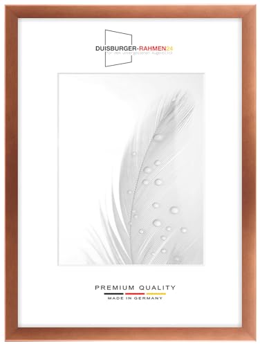DR24 32x50 Bilderrahmen (Kupfer) nach Maß, 35 mm breiter MDF Holzrahmen inkl. entspiegelter Anti-Reflex Kunstglasscheibe, stabiler Rückwand, Biegestiften und Aufhängern von Duisburger-Rahmen24
