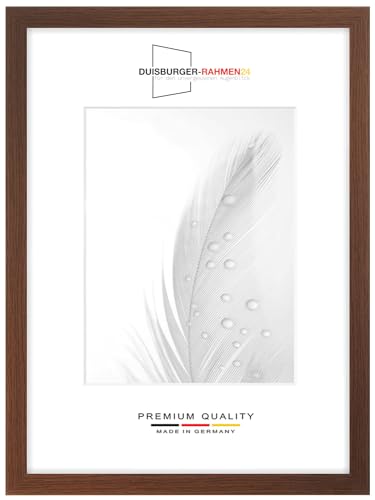 DR24 84,1x118,9 (DIN A0) Bilderrahmen (Wenge braun) nach Maß, 35 mm breiter MDF Holzrahmen inkl. entspiegelter Anti-Reflex Kunstglasscheibe, stabiler Rückwand, Biegestiften und Aufhängern von Duisburger-Rahmen24