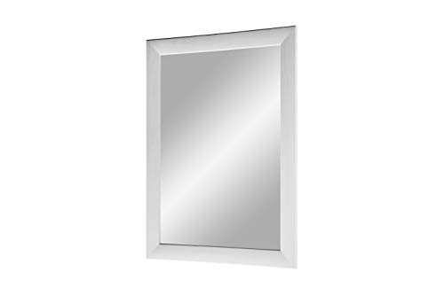 Flex 35 - Wandspiegel 100x115 cm mit Rahmen (Kiefer weiss), Spiegel nach Maß mit 35 mm breiter MDF-Holzleiste - Maßgefertigter Spiegelrahmen inkl. Spiegel und stabiler Rückwand mit Aufhängern von Duisburger-Rahmen24