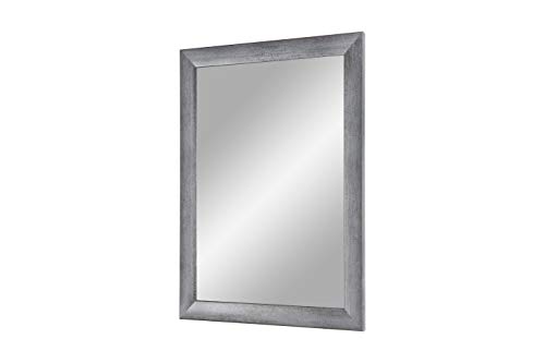 Flex 35 - Wandspiegel 100x30 cm mit Rahmen (Grau gewischt), Spiegel nach Maß mit 35 mm breiter MDF-Holzleiste - Maßgefertigter Spiegelrahmen inkl. Spiegel und stabiler Rückwand mit Aufhängern von Duisburger-Rahmen24