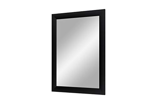 Flex 35 - Wandspiegel 100x50 cm mit Rahmen (Schwarz matt), Spiegel nach Maß mit 35 mm breiter MDF-Holzleiste - Maßgefertigter Spiegelrahmen inkl. Spiegel und stabiler Rückwand mit Aufhängern von Duisburger-Rahmen24