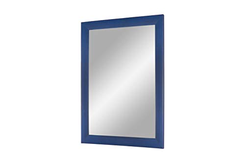 Flex 35 - Wandspiegel 100x55 cm mit Rahmen (Dunkelblau gewischt), Spiegel nach Maß mit 35 mm breiter MDF-Holzleiste - Maßgefertigter Spiegelrahmen inkl. Spiegel und stabiler Rückwand mit Aufhängern von Duisburger-Rahmen24