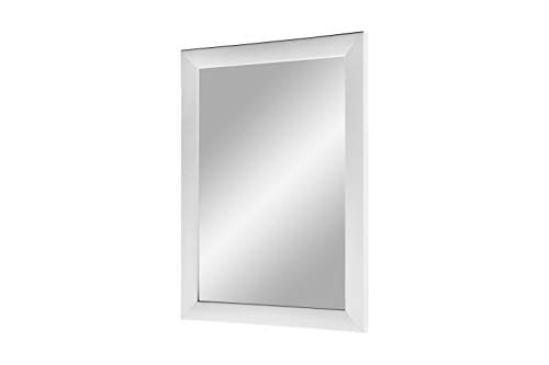 Flex 35 - Wandspiegel 100x70 cm mit Rahmen (Weiss matt), Spiegel nach Maß mit 35 mm breiter MDF-Holzleiste - Maßgefertigter Spiegelrahmen inkl. Spiegel und stabiler Rückwand mit Aufhängern von Duisburger-Rahmen24