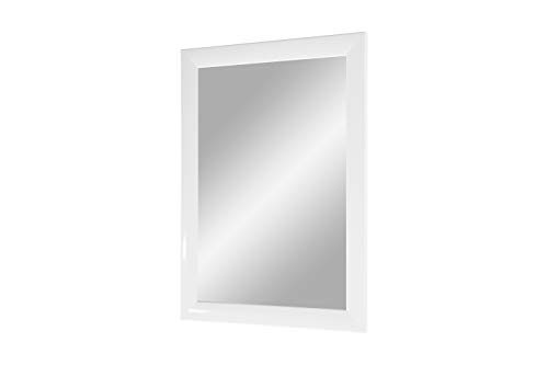 Flex 35 - Wandspiegel 100x95 cm mit Rahmen (Weiss hochglanz), Spiegel nach Maß mit 35 mm breiter MDF-Holzleiste - Maßgefertigter Spiegelrahmen inkl. Spiegel und stabiler Rückwand mit Aufhängern von Duisburger-Rahmen24