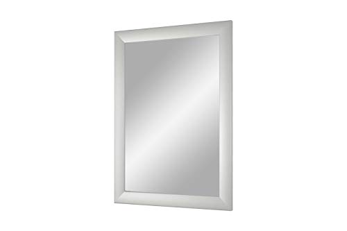 Flex 35 - Wandspiegel 30x30 cm mit Rahmen (Silber matt), Spiegel nach Maß mit 35 mm breiter MDF-Holzleiste - Maßgefertigter Spiegelrahmen inkl. Spiegel und stabiler Rückwand mit Aufhängern von Duisburger-Rahmen24