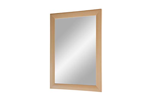 Flex 35 - Wandspiegel 30x35 cm mit Rahmen (Buche), Spiegel nach Maß mit 35 mm breiter MDF-Holzleiste - Maßgefertigter Spiegelrahmen inkl. Spiegel und stabiler Rückwand mit Aufhängern von Duisburger-Rahmen24
