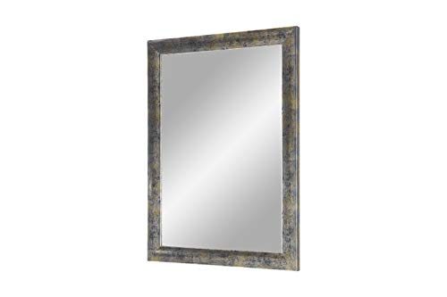 Flex 35 - Wandspiegel 30x40 cm mit Rahmen (Blau Silber Gold), Spiegel nach Maß mit 35 mm breiter MDF-Holzleiste - Maßgefertigter Spiegelrahmen inkl. Spiegel und stabiler Rückwand mit Aufhängern von Duisburger-Rahmen24