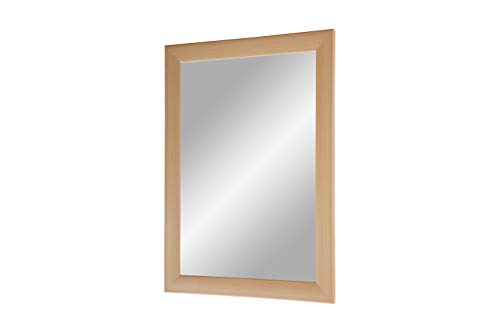 Flex 35 - Wandspiegel 35x55 cm mit Rahmen (Buche), Spiegel nach Maß mit 35 mm breiter MDF-Holzleiste - Maßgefertigter Spiegelrahmen inkl. Spiegel und stabiler Rückwand mit Aufhängern von Duisburger-Rahmen24