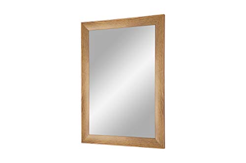 Flex 35 - Wandspiegel 40x60 cm mit Rahmen (Eiche rustikal), Spiegel nach Maß mit 35 mm breiter MDF-Holzleiste - Maßgefertigter Spiegelrahmen inkl. Spiegel und stabiler Rückwand mit Aufhängern von Duisburger-Rahmen24