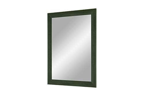 Flex 35 - Wandspiegel 40x60 cm mit Rahmen (Grün gewischt), Spiegel nach Maß mit 35 mm breiter MDF-Holzleiste - Maßgefertigter Spiegelrahmen inkl. Spiegel und stabiler Rückwand mit Aufhängern von Duisburger-Rahmen24