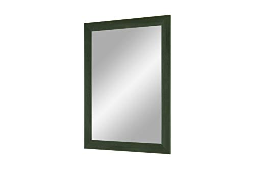 Flex 35 - Wandspiegel 50x140 cm mit Rahmen (Grün gewischt), Spiegel nach Maß mit 35 mm breiter MDF-Holzleiste - Maßgefertigter Spiegelrahmen inkl. Spiegel und stabiler Rückwand mit Aufhängern von Duisburger-Rahmen24