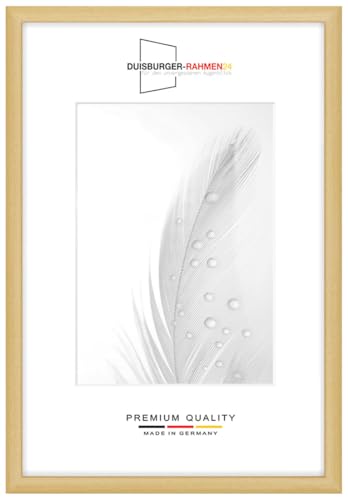Holz Bilderrahmen Schmal 23 x 30 cm in Natur | inkl. bruchsicherer Anti-Reflex Kunstglasscheibe | Rahmen für Poster | Puzzle | Foto collage DR080 von Duisburger-Rahmen24
