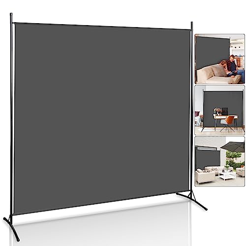 Duisrech Paravent 180x180CM Raumteiler Trennwand, Paravent Raumteiler Innen Raumteiler Stehend,Spanische Wand,Klappbar Sichtschutz Freistehend aus Stahl und Polyester（Dunkelgrau） von Duisrech