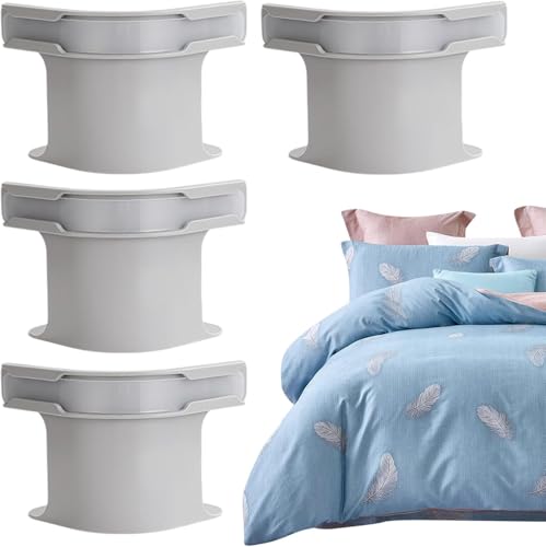 Dujuanus 4pcs Bed Sheet Holder with Lock Strips, Heavy Duty Bed Sheet Holder Corner, Open Corner Bed Sheet Holder with Lock Strips, Bed Sheet Clips Straps (Gray) von Dujuanus
