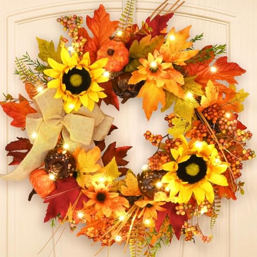 Türkranz Herbst, Herbstkranz, Herbstkränze, Türdeko Deko Fall Wreath für Haustür Outdoor Tisch Außen, Rattan Kürbis Ahornblatt Beere Türkranz 45cm Türkranz Herbst, Herbstkranz, Herbstkränze, Türdeko Deko Fall Wreath für Haustür Outdoor Tisch Außen, Rattan Kürbis Ahornblatt Beere Türkranz 45cm von Dujuanus