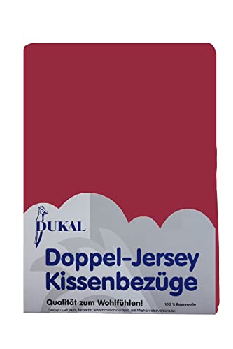Dukal | Kissenbezug 65 x 100 cm | aus hochwertigem DOPPEL-Jersey | 100% Baumwolle | Farbe: Burgund von Dukal