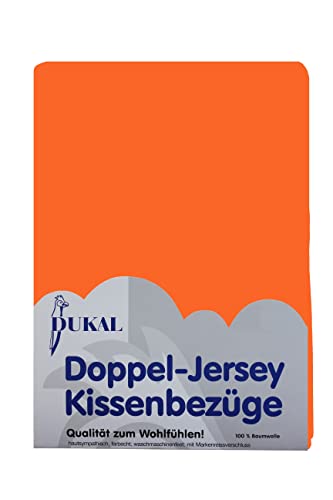 Dukal | Kissenbezug 65 x 100 cm | aus hochwertigem DOPPEL-Jersey | 100% Baumwolle | Farbe: orange von Dukal