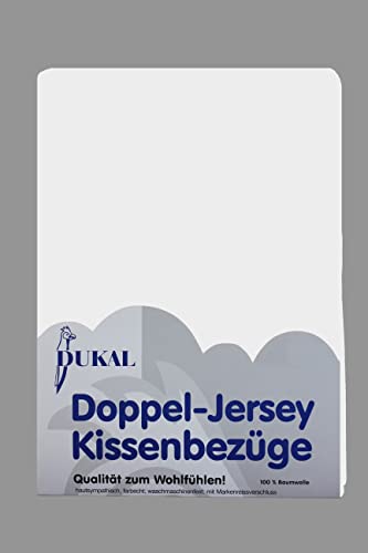 Dukal | Kissenbezug 70 x 90 cm | aus hochwertigem DOPPEL-Jersey | 100% Baumwolle | Farbe: Weiss von Dukal