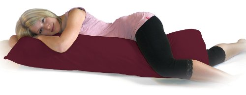 Dukal | Bezug für Seitenschläferkissen | 40 x 120 cm | aus hochwertigem DOPPEL-Jersey | 100% Baumwolle | Farbe: Burgund von Dukal