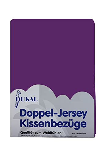 Dukal | Kissenbezug 50 x 70 cm | aus hochwertigem DOPPEL-Jersey | 100% Baumwolle | Farbe: lila von Dukal