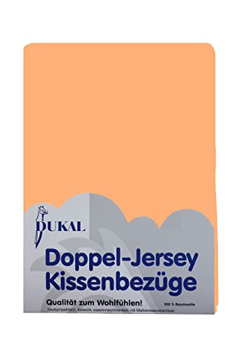 Dukal | Kissenbezug 65 x 100 cm | aus hochwertigem DOPPEL-Jersey | 100% Baumwolle | Farbe: apricot von Dukal