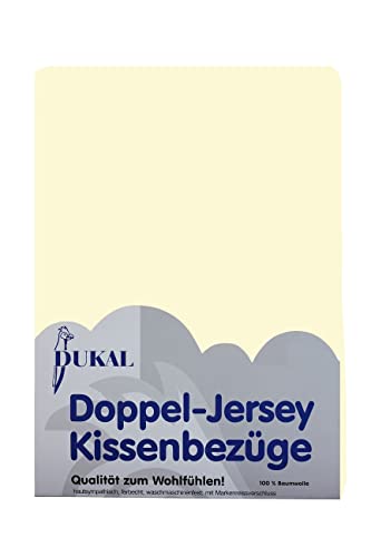 Dukal | Kissenbezug 65 x 100 cm | aus hochwertigem DOPPEL-Jersey | 100% Baumwolle | Farbe: Creme von Dukal