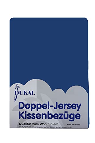 Dukal | Kissenbezug 70 x 90 cm | aus hochwertigem DOPPEL-Jersey | 100% Baumwolle | Farbe: Marine von Dukal
