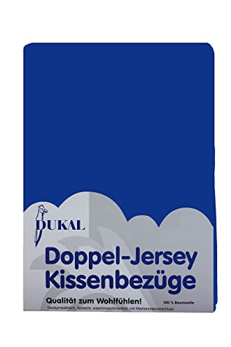 Dukal | Kissenbezug 40 x 60 cm | aus hochwertigem DOPPEL-Jersey | 100% Baumwolle | Farbe: royal von Dukal