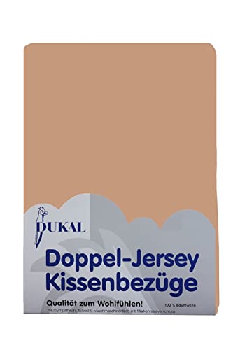 Dukal | Kissenbezug 40 x 80 cm | aus hochwertigem DOPPEL-Jersey | 100% Baumwolle | Farbe: Camel von Dukal