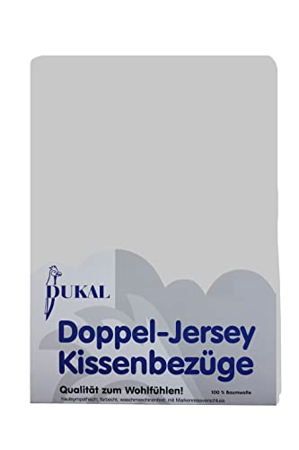 Dukal | Kissenbezug 40 x 80 cm | aus hochwertigem DOPPEL-Jersey | 100% Baumwolle | Farbe: grau von Dukal