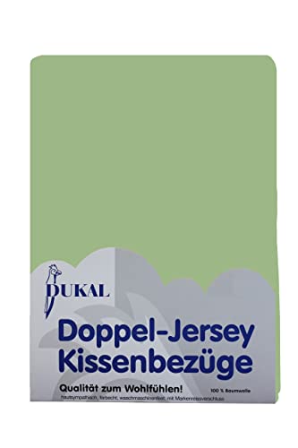Dukal | Kissenbezug 40 x 80 cm | aus hochwertigem DOPPEL-Jersey | 100% Baumwolle | Farbe: lindgrün von Dukal
