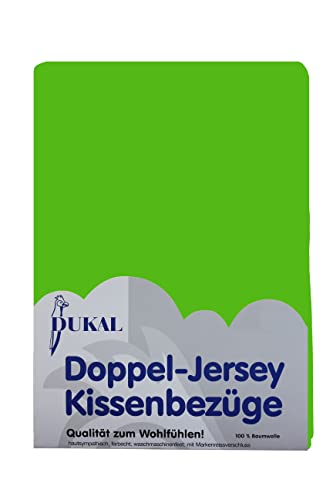 Dukal | Kissenbezug 65 x 100 cm | aus hochwertigem DOPPEL-Jersey | 100% Baumwolle | Farbe: apfelgrün von Dukal