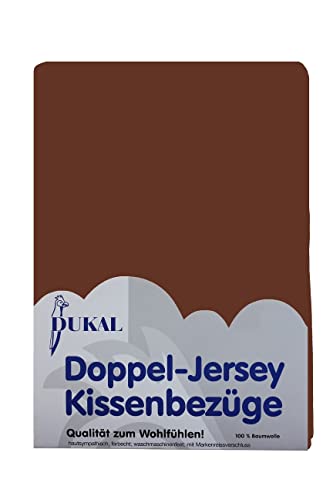 Dukal | Kissenbezug 65 x 100 cm | aus hochwertigem DOPPEL-Jersey | 100% Baumwolle | Farbe: braun von Dukal