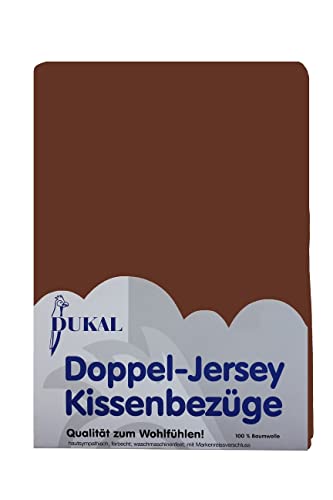 Dukal | Kissenbezug 70 x 90 cm | aus hochwertigem DOPPEL-Jersey | 100% Baumwolle | Farbe: braun von Dukal