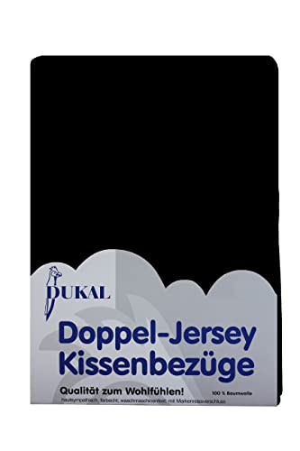 Dukal | Kissenbezug 70 x 90 cm | aus hochwertigem DOPPEL-Jersey | 100% Baumwolle | Farbe: schwarz von Dukal