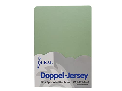 Dukal | Spannbettlaken | 140 x 200 cm | aus hochwertigem DOPPEL-Jersey | 100% Baumwolle | Farbe: lindgrün von Dukal